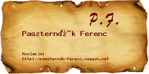Paszternák Ferenc névjegykártya