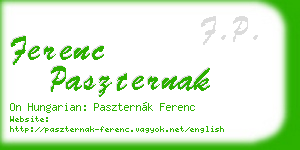 ferenc paszternak business card
